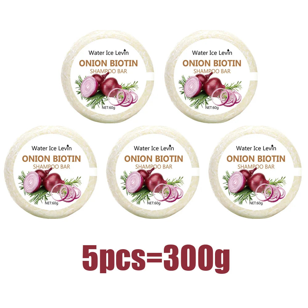 Onion & Biotin Shampoo Bar – Strengthening & Moisturizing for All Hair Types (60g)
