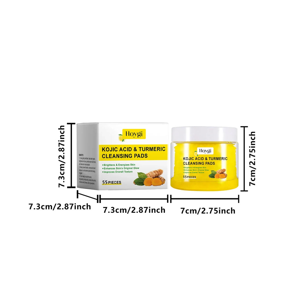 Turmeric & Kojic Acid Exfoliating Cleansing Pads – Brightening & Pore-Refining