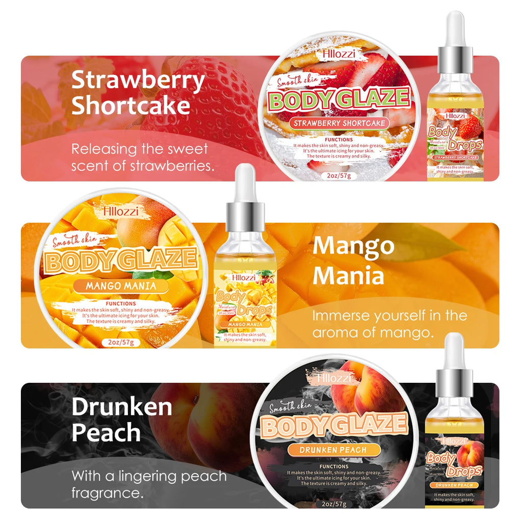 Body Glaze & Body Oil Duo – Non-Greasy Hydrating & Moisturizing Body Lotion