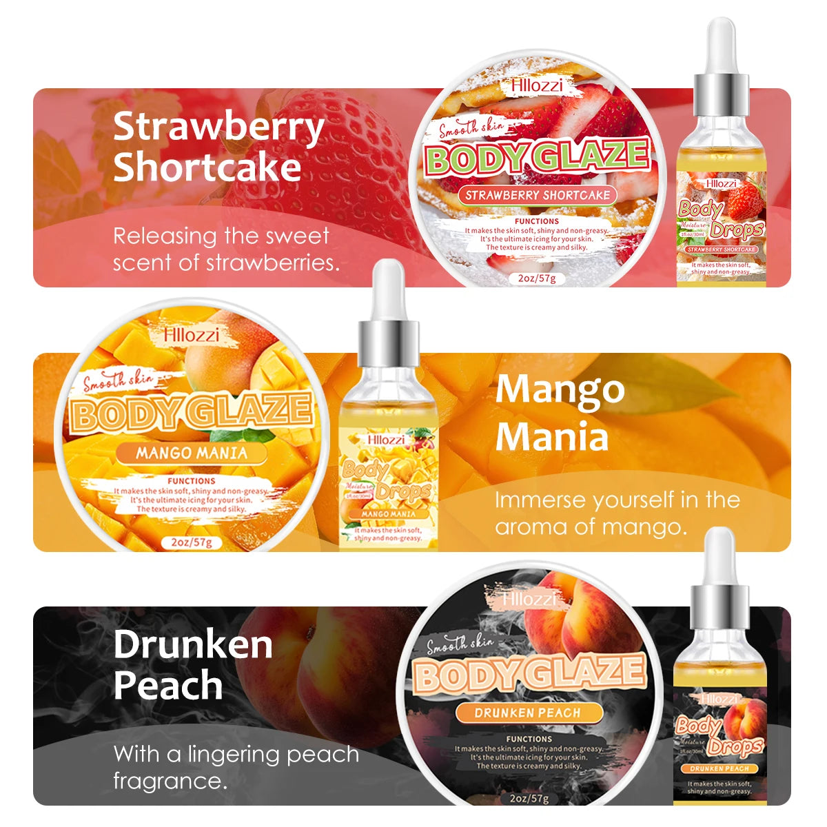 Body Glaze & Body Oil Duo – Non-Greasy Hydrating & Moisturizing Body Lotion