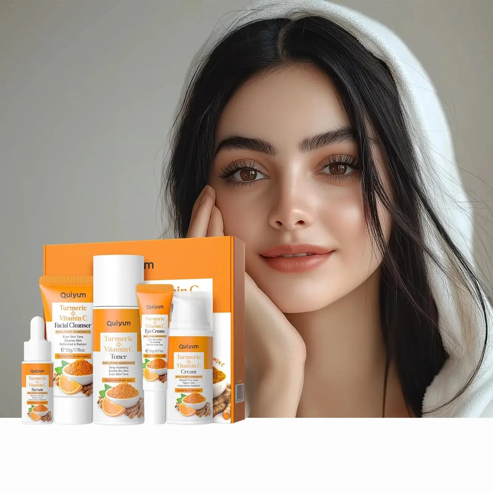 Turmeric Vitamin C Skincare Set – Complete 5-Step Glow Routine