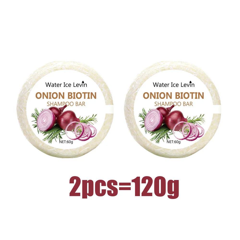 Onion & Biotin Shampoo Bar – Strengthening & Moisturizing for All Hair Types (60g)