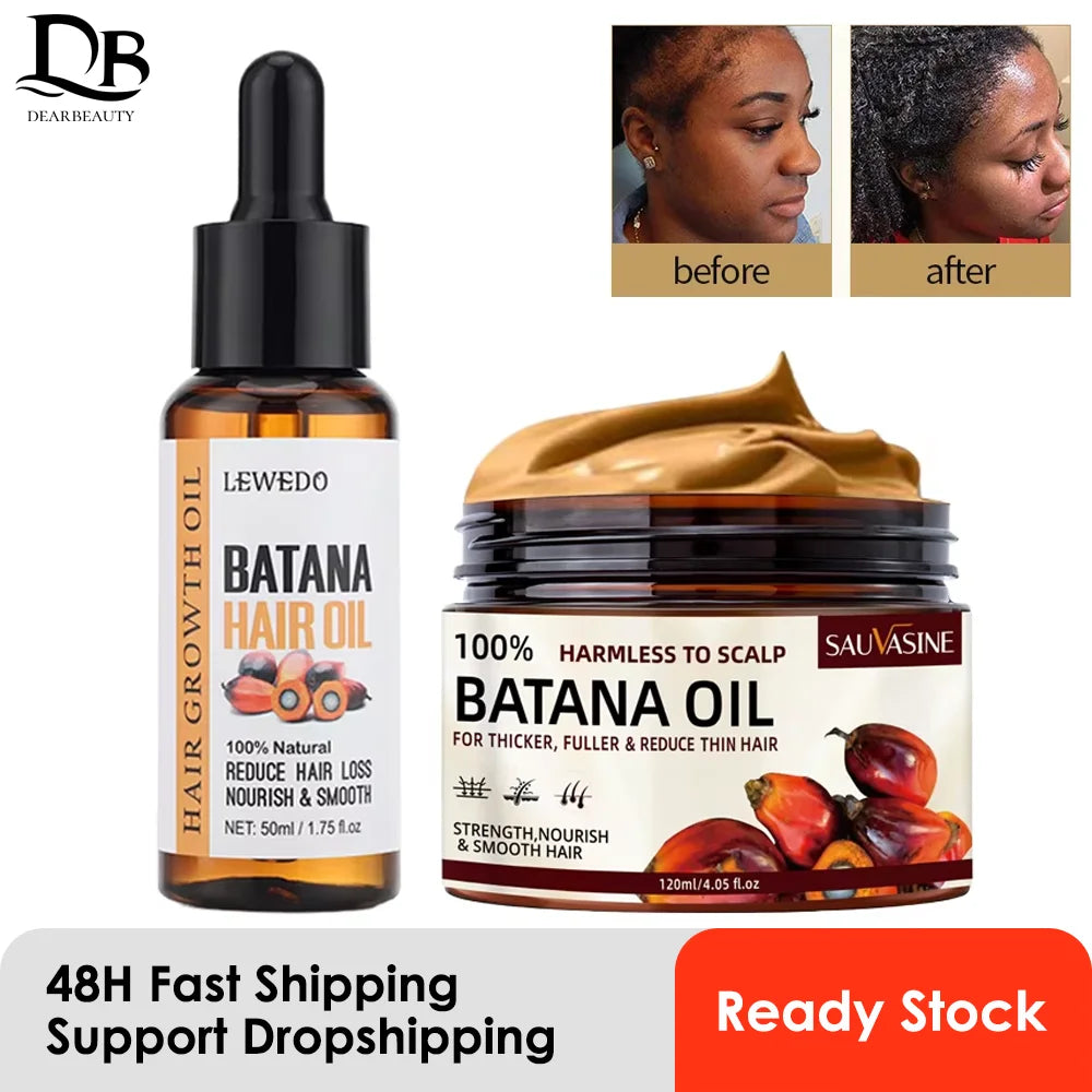 Batana Oil Hair Mask & Treatment Set – Deep Conditioning for Dry, Damaged & Thinning Hair (120g + 50ml)