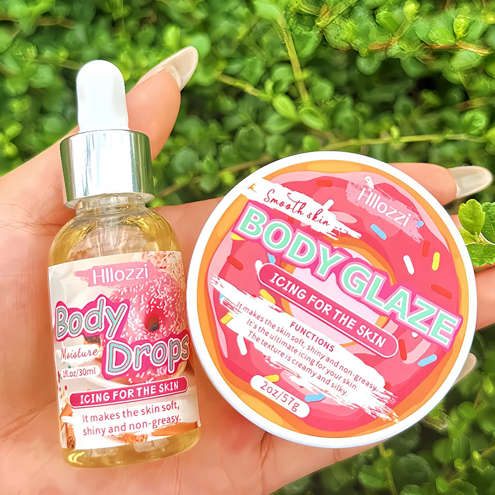Body Glaze & Body Oil Duo – Non-Greasy Hydrating & Moisturizing Body Lotion