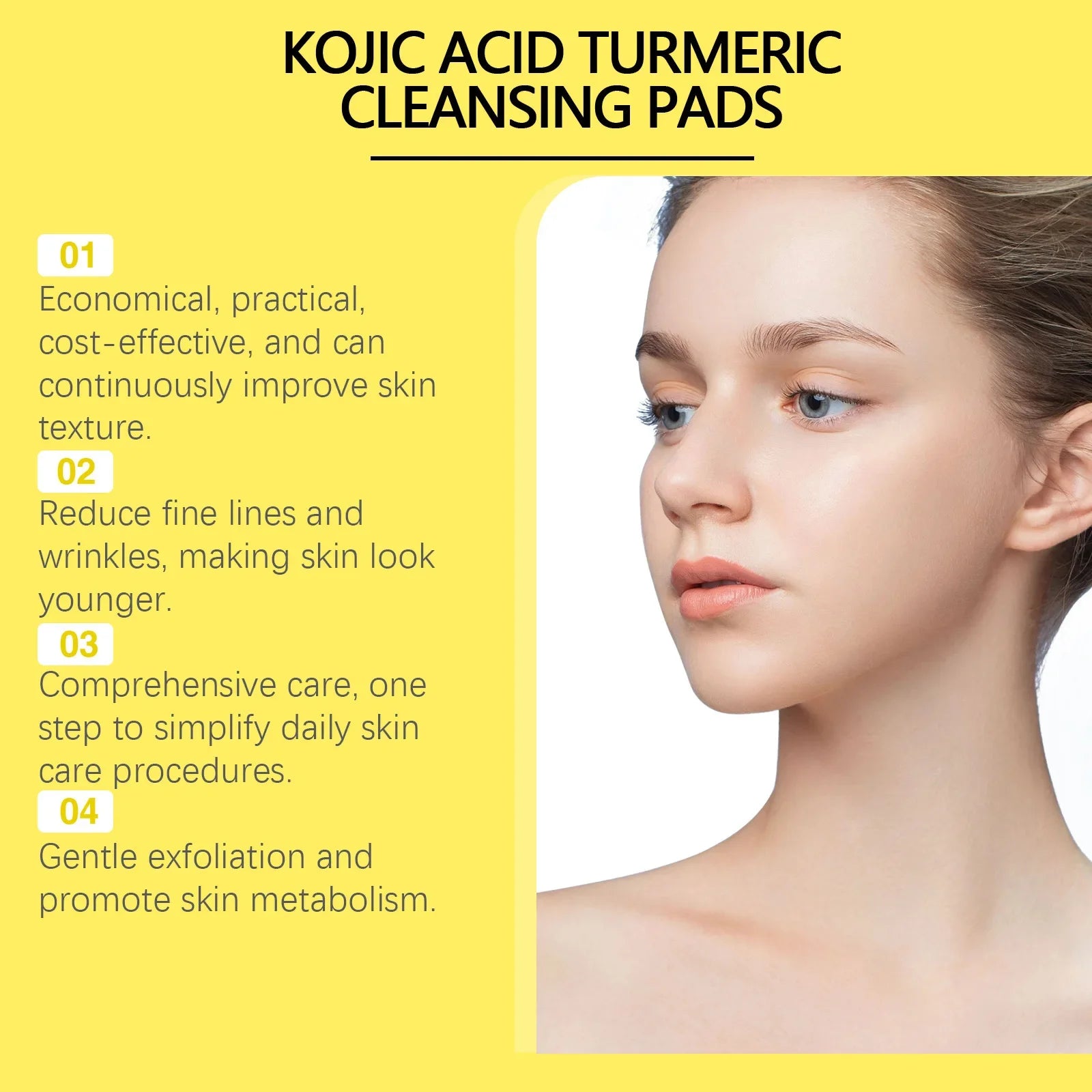 Turmeric & Kojic Acid Exfoliating Cleansing Pads – Brightening & Pore-Refining