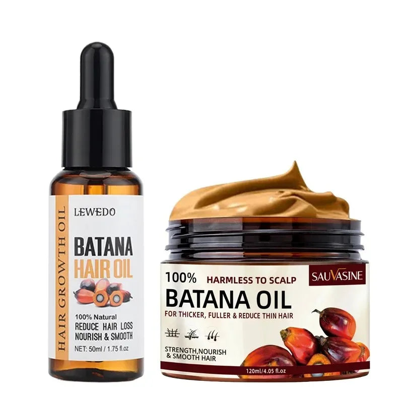 Batana Oil Hair Mask & Treatment Set – Deep Conditioning for Dry, Damaged & Thinning Hair (120g + 50ml)