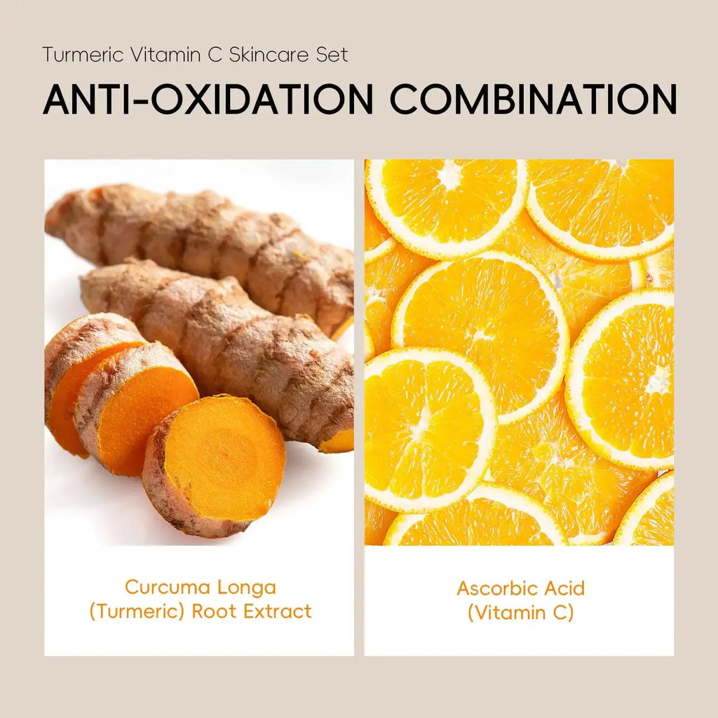 Turmeric Vitamin C Skincare Set – Complete 5-Step Glow Routine
