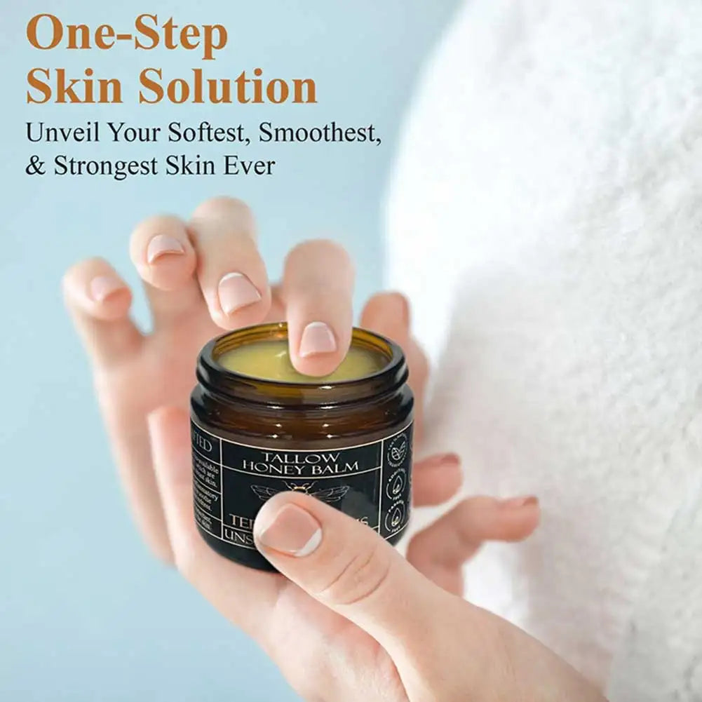 Grass-Fed Beef Tallow & Raw Honey Balm – All-Natural Moisturizer for Face & Body (100g)