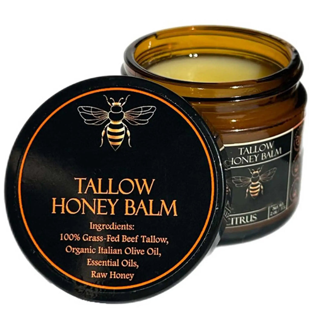 Grass-Fed Beef Tallow & Raw Honey Balm – All-Natural Moisturizer for Face & Body (100g)