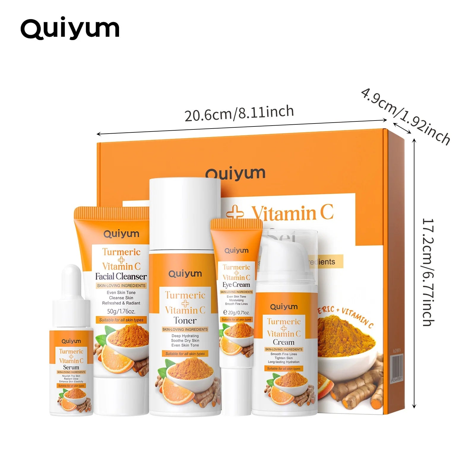 Turmeric Vitamin C Skincare Set – Complete 5-Step Glow Routine
