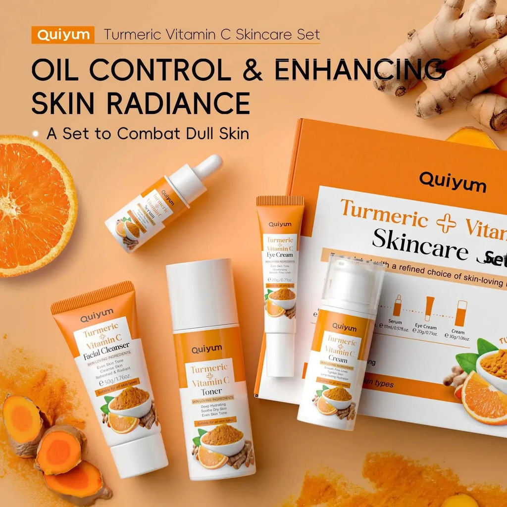 Turmeric Vitamin C Skincare Set – Complete 5-Step Glow Routine