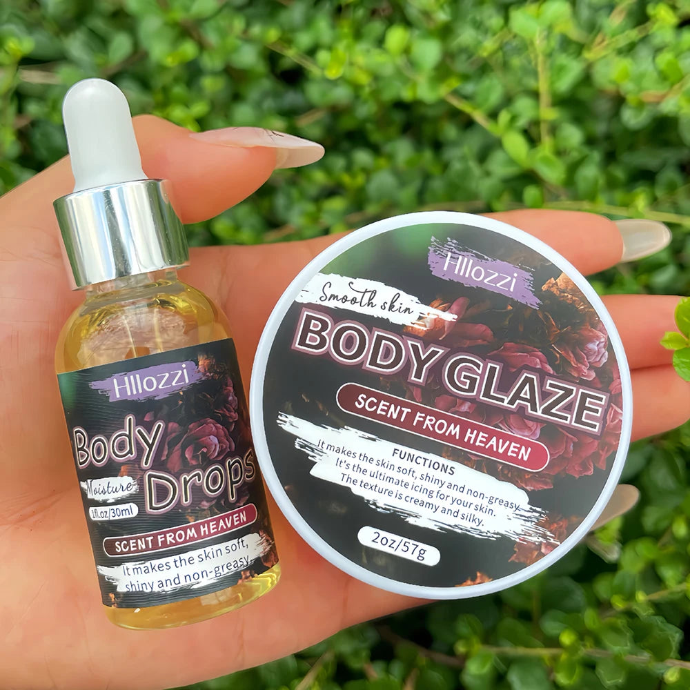 Body Glaze & Body Oil Duo – Non-Greasy Hydrating & Moisturizing Body Lotion