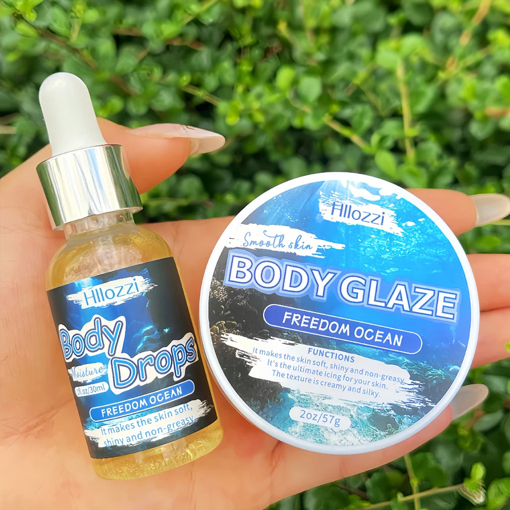 Body Glaze & Body Oil Duo – Non-Greasy Hydrating & Moisturizing Body Lotion