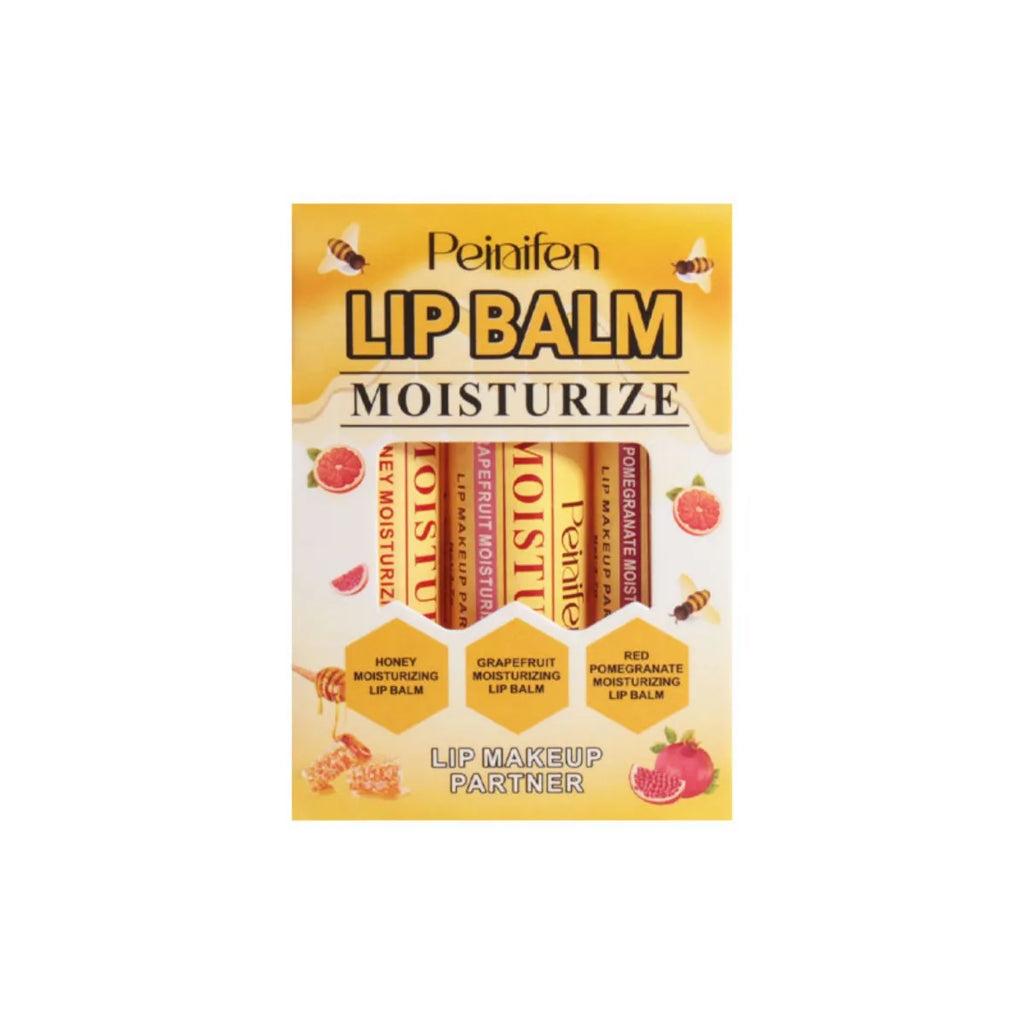 3-Piece Nourishing Lip Balm Set – Honey, Grapefruit & Pomegranate