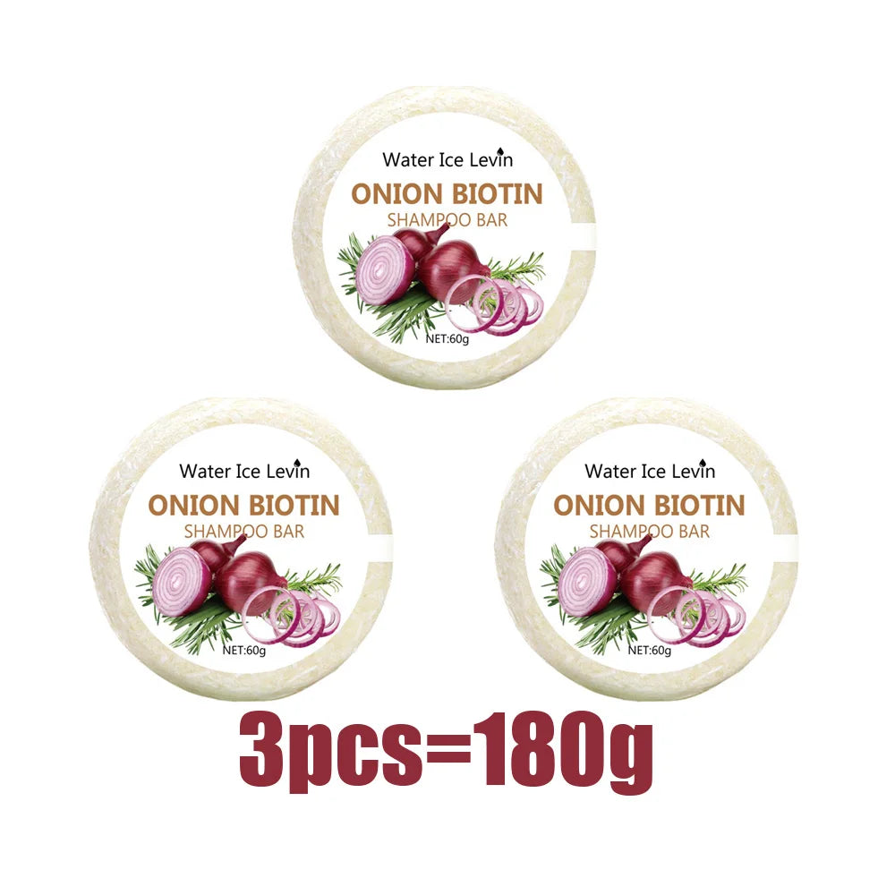 Onion & Biotin Shampoo Bar – Strengthening & Moisturizing for All Hair Types (60g)