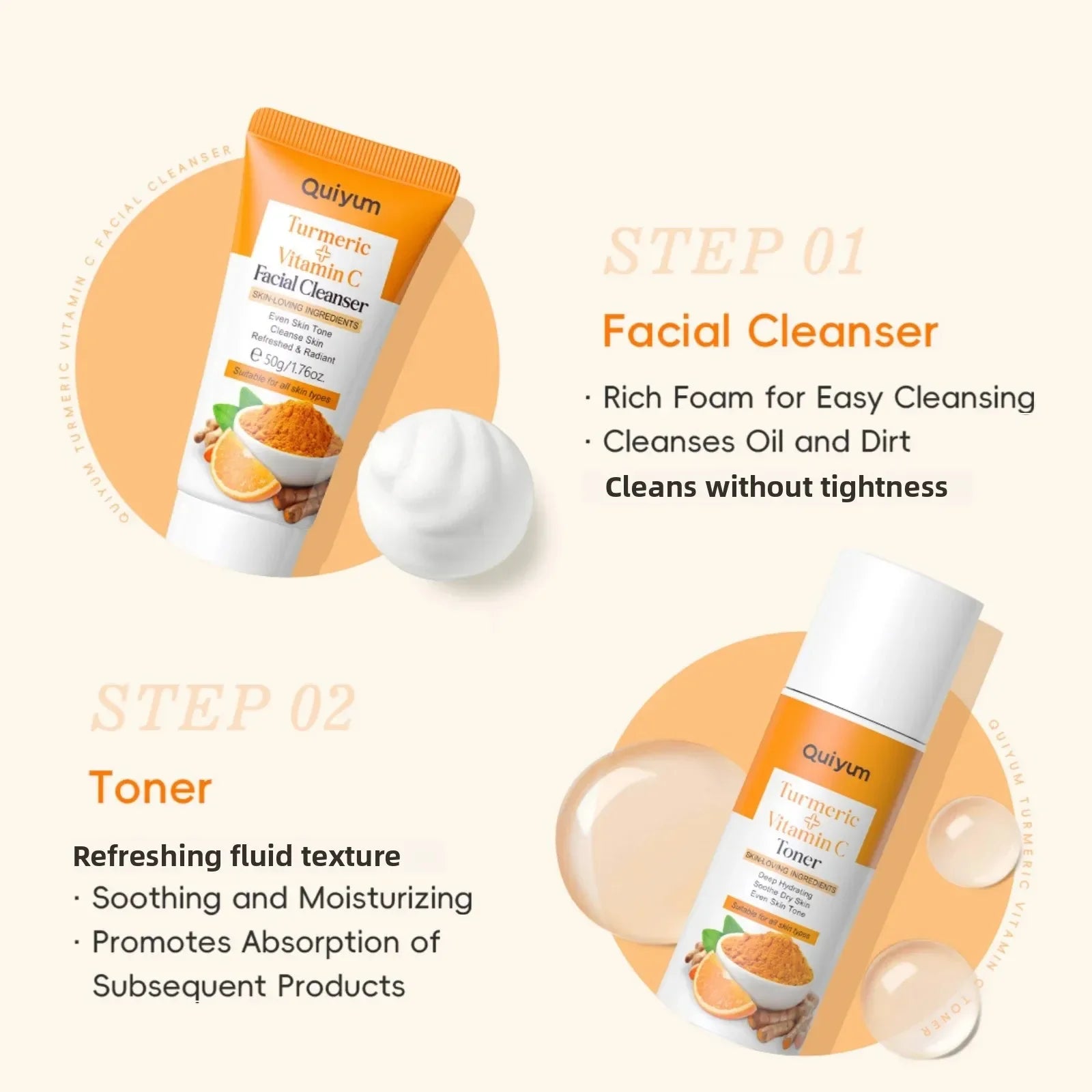 Turmeric Vitamin C Skincare Set – Complete 5-Step Glow Routine